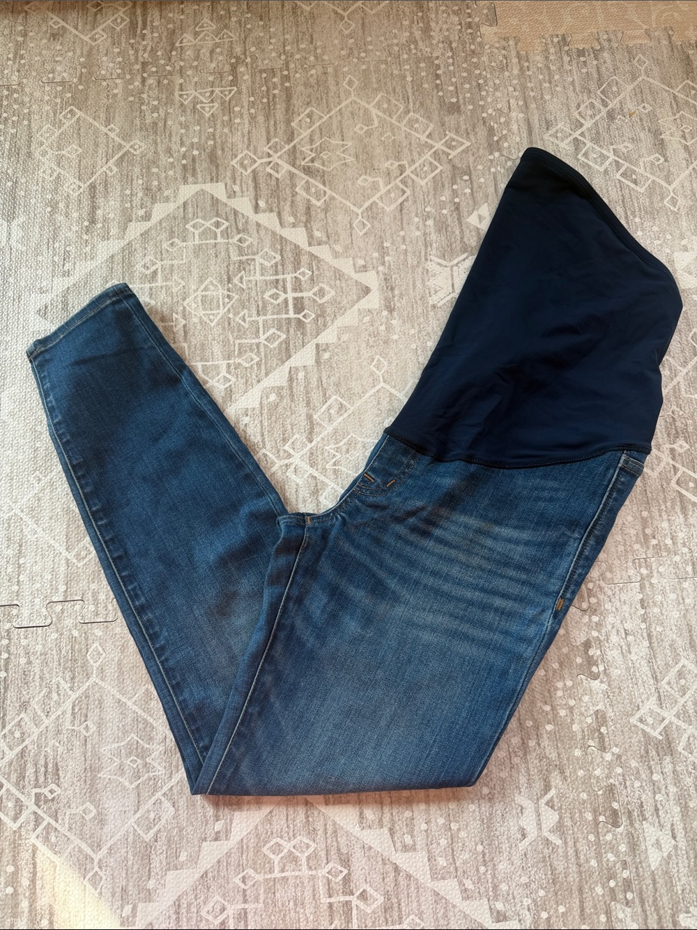 Madewell Dark Blue Maternity Jeans with Navy Panel